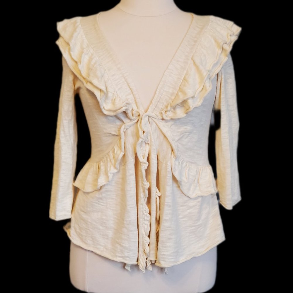 Moth by Anthropologie Cream Cardigan Size L